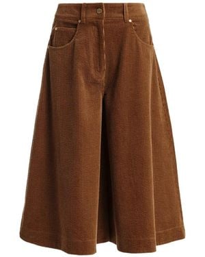 Essentiel Antwerp Corduroy Flared Shorts - Brown
