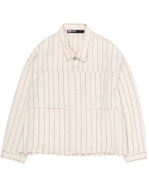 Bimba Y Lola Striped Denim Jacket - Natural