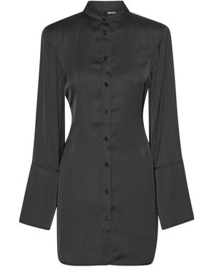 ROTATE BIRGER CHRISTENSEN Tie-Waist Mini Shirt Dress - Black