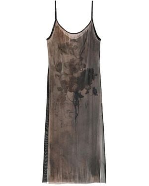 IA London Robe Sans Manches À Fleurs - Brown