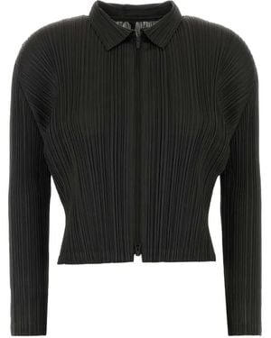 Pleats Please Issey Miyake Giacca Con Zip - Nero