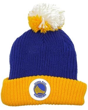 Mitchell & Ness X Nba Golden State Warriors Pom-Pom Beanie Hat - Blue
