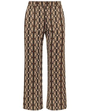 Maliparmi Jacquard-Interlock Chain-Motif Trousers - Natural