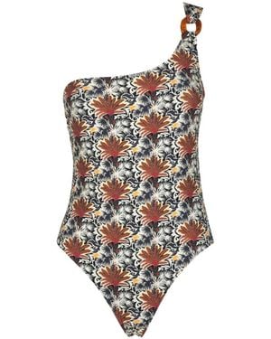Anjuna Floral-Print One-Shoulder Swimsuit - White