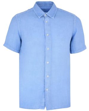 120% Lino Short-Sleeve Shirt - Blue