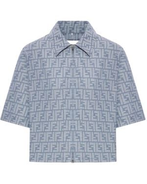 Fendi モノグラム ジャケット - ブルー