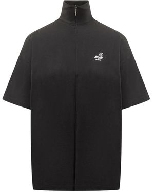 MSGM Half-Zip T-Shirt - Black
