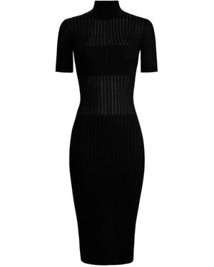 Elisabetta Franchi Turtleneck Midi Dress - Black