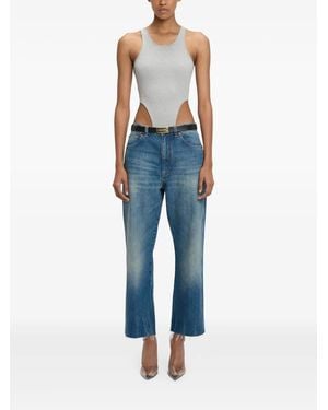 Victoria Beckham High Leg-Cut Bodysuit - Blue