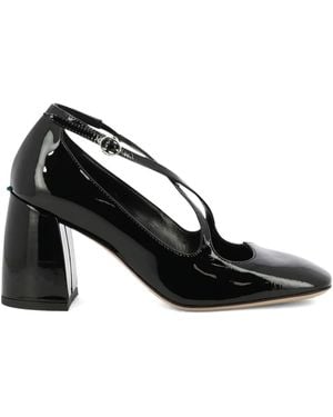 A.Bocca Two For Love Leather Cross-Strap Pumps - Black