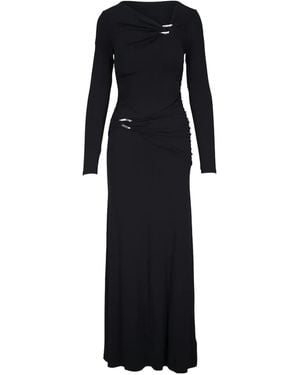 Veronica Beard Viela Long-Sleeve Ruched Maxi Dress - Black