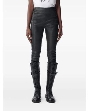 Ann Demeulemeester Florence Leather Leggings - Black