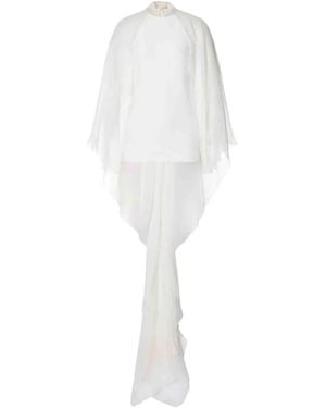 Alberta Ferretti ケープデザイン ブラウス - ホワイト