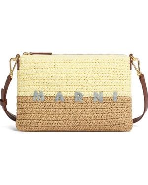 Marni Seaside Colour-Block Pouch - Natural