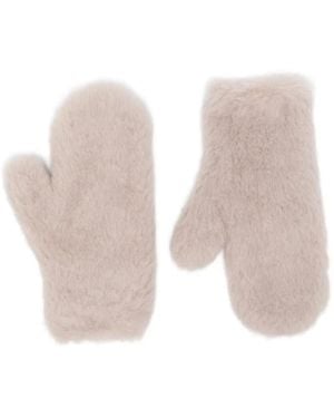 Max Mara Manoplas Ombrato Teddy - Blanco