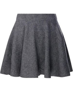 By Malene Birger Sherry Ribbed-Knit Flared Mini Skirt - Gray