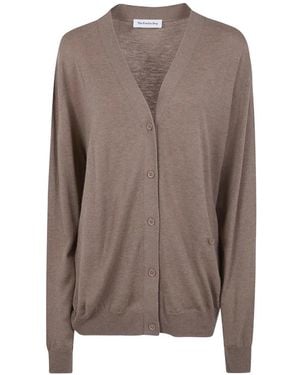Frankie Shop Zina Button-Down V-Neck Cardigan - Brown