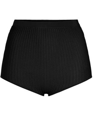 Elisabetta Franchi Knit Tubular-Trimmings Shorts - Black
