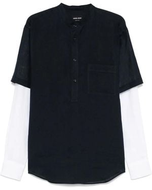 Giorgio Armani Linnen Overhemd - Blauw