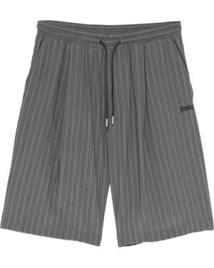 Juun.J Pinstripe-Print Drawstring Shorts - Grey