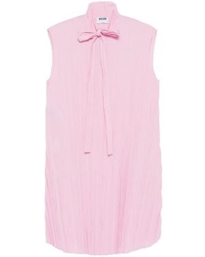 Moschino Bow pleated mini dress - Pink