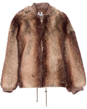 S.W.O.R.D Faux-Fur Round Neck Jacket - Brown