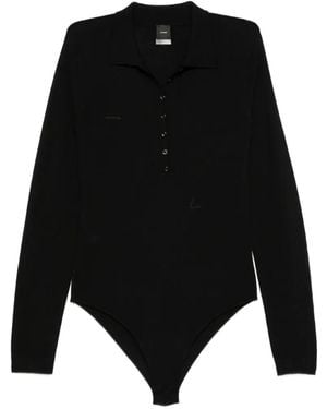 Pinko Long-Sleeve Buttoned Bodysuit - Black