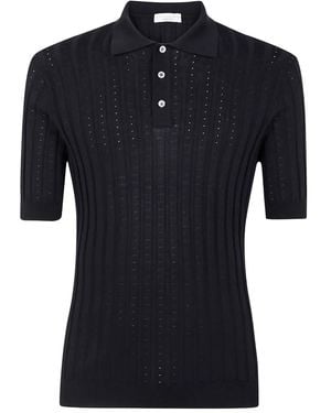 FILIPPO DE LAURENTIIS Knitted Polo Shirt - Black