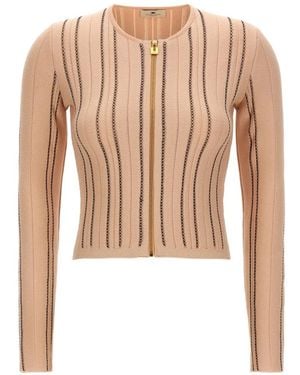 Elisabetta Franchi Cropped Knit Cardigan - White
