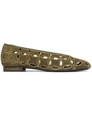 Bernardo Brie Cut-Out Ballet Flats - Green