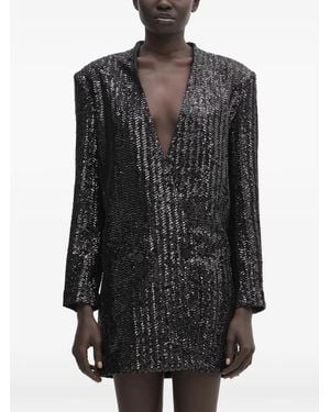 Anine Bing Sequin-Embellished Mini Dress - Black