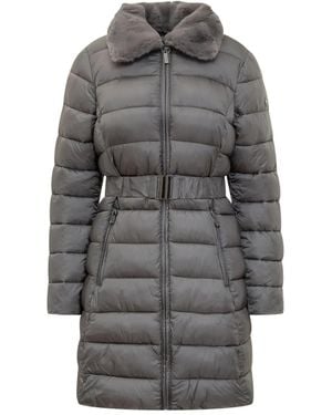 MICHAEL Michael Kors Veste Longue Bordée De Fourrure - Gris