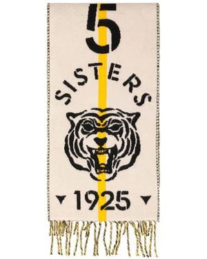 Fendi Tiger-Motif Fringed Scarf - Metallic
