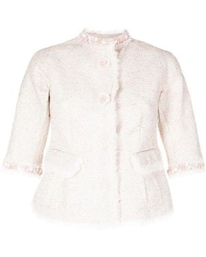 Shiatzy Chen Bead-Embellished Tweed Jacket - White