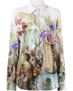 Off-White c/o Virgil Abloh New Botanical Silk Shirt - White