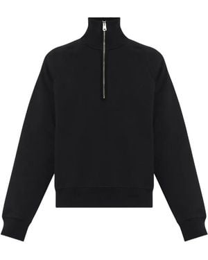 Ami Paris Ami De Coeur Quarter-Zip Sweatshirt - Black