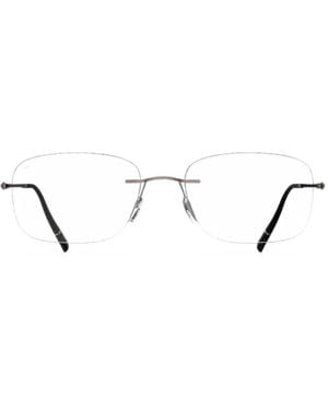Silhouette Occhiali Rettangolari Con Montatura A Giorno - Bianco