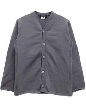 Comme des Garçons Zip-Detail Button-Up Cardigan - Gray
