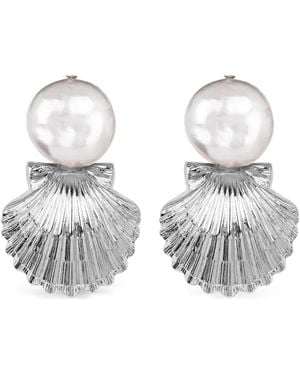Jennifer Behr Pendientes Laguna - Blanco