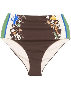ALÉMAIS Maroc Printed Bikini Bottom - Brown
