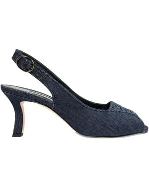 Manolo Blahnik 70Mm Slingback Peep-Toe Pumps - Blue