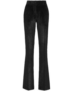 Philipp Plein High-Waisted Corduroy Flared Trousers - Black