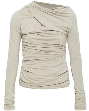 Entire studios Draped Long-Sleeve Top - White
