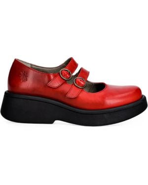 Fly London Mily532Fly Buckle-Strap Platform Shoes - Red