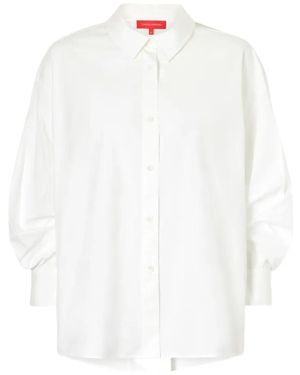 Carolina Herrera Balloon-Sleeve Pleated-Back Shirt - White