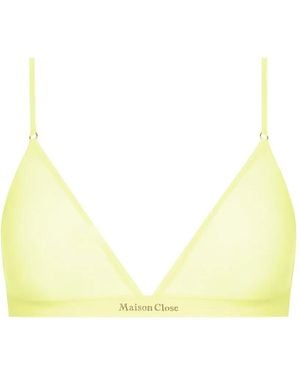 Maison Close Double Sens Sheer Triangle Bra - Yellow