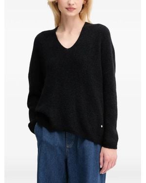 Mos Mosh V-Neck Knitted Top - Black