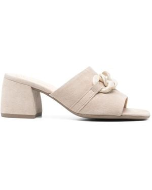 Gabor Chain-Detail Mules - Natural