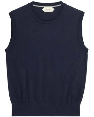 Pringle of Scotland Pointelle-Knit Sleeveless Vest - Blue