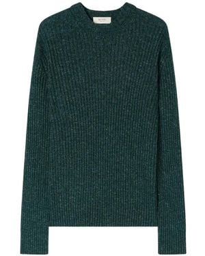 RETORI Ribbed-Knit Mélange Jumper - Green